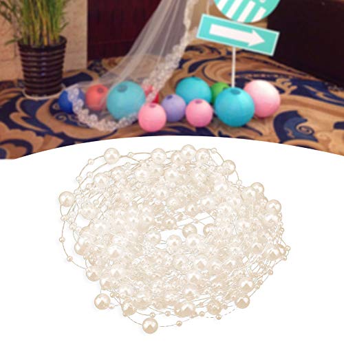 10 M Fischereifäden Perlenkette, Vielseitige Perlen, Wohnkultur, Kleidungszubehör, Blumendisplay für Hochzeitsfeierdekoration, Türen Fenster Dekor, Tische Vasen (Beige) von BAOFUYA