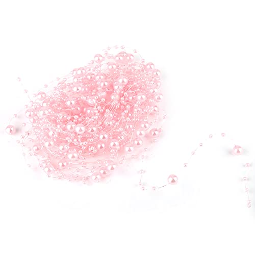 10 M Fischereifäden Perlenkette, Vielseitige Perlen, Wohnkultur, Kleidungszubehör, Blumendisplay für Hochzeitsfeierdekoration, Türen Fenster Dekor, Tische Vasen (PINK) von BAOFUYA