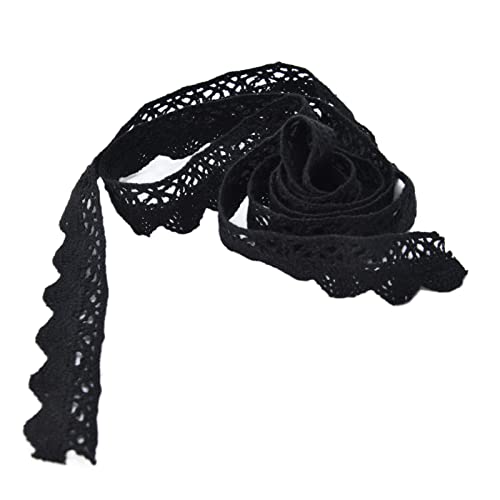 20 Meter Elegante Spitzenbaumwäsche, Weiche und Komfortable Baumwollverkleidung für die Haushaltsdekoration, Frei mit Seil, 20 Yards, für Kleidung und Geschenkpaket (BLACK) von BAOFUYA