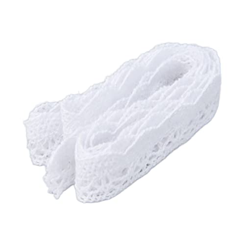 20 Meter Elegante Spitzenbaumwäsche, Weiche und Komfortable Baumwollverkleidung für die Haushaltsdekoration, Frei mit Seil, 20 Yards, für Kleidung und Geschenkpaket (WHITE) von BAOFUYA