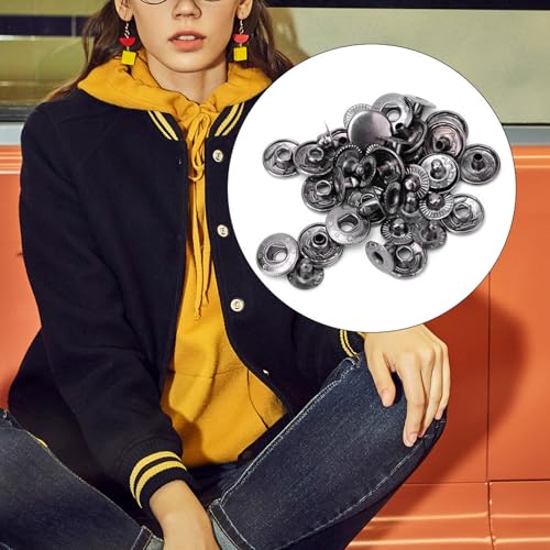 50 Set Messing Snap Fastenel Kit, Professionelles DIY -Ledernäher mit 3 Größen 3 Farben für Bekleidungsbeutel Accessoires (10 mm) von BAOFUYA