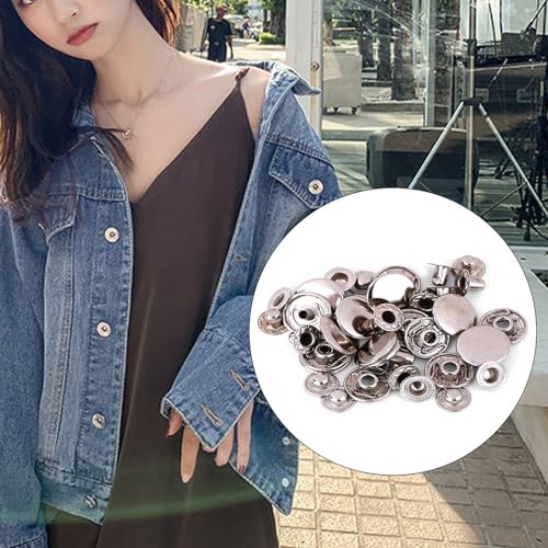 50 Set Messing Snap Fastenel Kit, Professionelles DIY -Ledernäher mit 3 Größen 3 Farben für Bekleidungsbeutel Accessoires (12,5 mm) von BAOFUYA