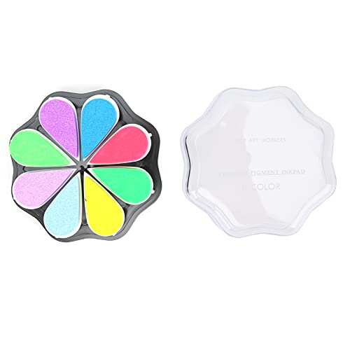 8 Farben Blütenstempelstempelkissen Bastelkissen Stempel Fingerkissen für Papier Scrapbooking Holzstoffkarte, Tintenkissen -Set, Wundervolles Blattform -Design, Einfach zu Bedienen, Boxed (1031) von BAOFUYA