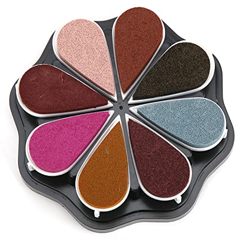 8 Farben Blütenstempelstempelkissen Bastelkissen Stempel Fingerkissen für Papier Scrapbooking Holzstoffkarte, Tintenkissen -Set, Wundervolles Blattform -Design, Einfach zu Bedienen, Boxed (1033) von BAOFUYA