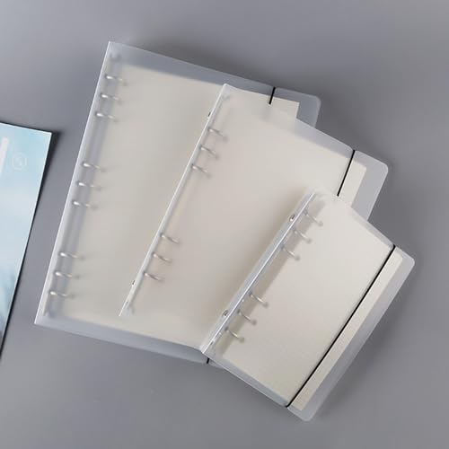 A6 Clear Handbooks, Tragbares Notizbuch mit Clips, Transparentes Cover für Zeitschriften, Tagebücher, Memos und Skizzen, 6 Löcher Binder für Schule, Büro, Meeting (A5) von BAOFUYA