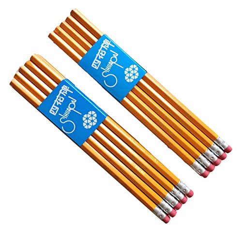 BAOFUYA 10 Glänzende Studentenstifte mit PVC -Radiergummi, Mattes Finish, Zehn Packungen Zum Schreiben, Zeichnen, Skizzieren, Kritzeln, Prüfungen von BAOFUYA