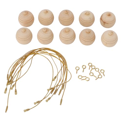 BAOFUYA 10pcs Holzperlen, Unvollendete Geteilte Holzkugeln Rund Holzkugeln Unfertige Handwerksholzkugeln Kleine Holzkugeln Rund Holzkugeln für Ornament, DIY -Schmuckzucht von BAOFUYA