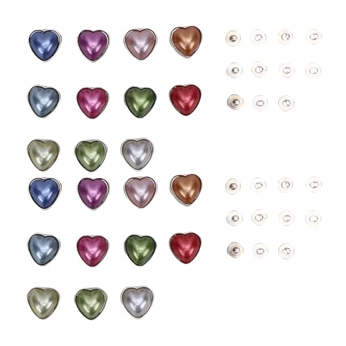 BAOFUYA 22 Set Heart Form Screwback Leder Nieten, 11 Farben Faux Pearl Niwivet für Lederbeutel Gürteltiere Schuhbeutel Vorräte BAOFUYA 22 Set Heart Form Screwback Leder Nieten, 11 Farben Faux Pearl Niwivet für Lederbeutel Gürteltiere Schuhbeutel Vorräte von BAOFUYA