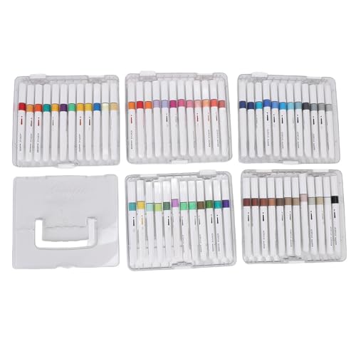 BAOFUYA 60 Farbkunst Farbe Marker, kein Schütteltes Schnelles Trockenes Multifunktionales Flüssigkeitstyp Acrylmarker Stift für Gesteinsstoffglasmalereien von BAOFUYA