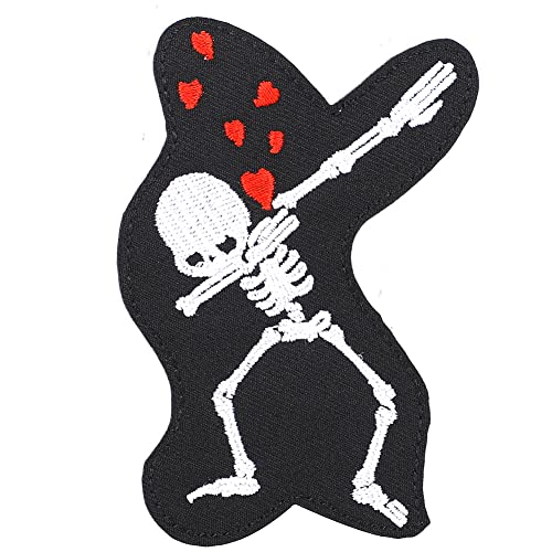 BAOFUYA 6pcs Schädel Skelettkleidung Patch Eisen auf Applique DIY T -Shirt -Kleid Stoff Aufkleber, Accessoires für Kleidung, Bekleidung, Kleidungsstück (Klavierskelett) von BAOFUYA