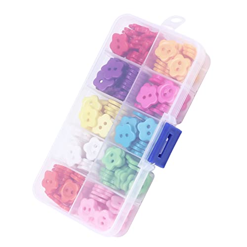 BAOFUYA DIY-Harznähte Knöpfe Gemischte Farbe 14mm Blumförmiger Kleidungszubehör, 200pcs-Knöpfe für die Kartenherstellung des Haushalts für Häkel von BAOFUYA