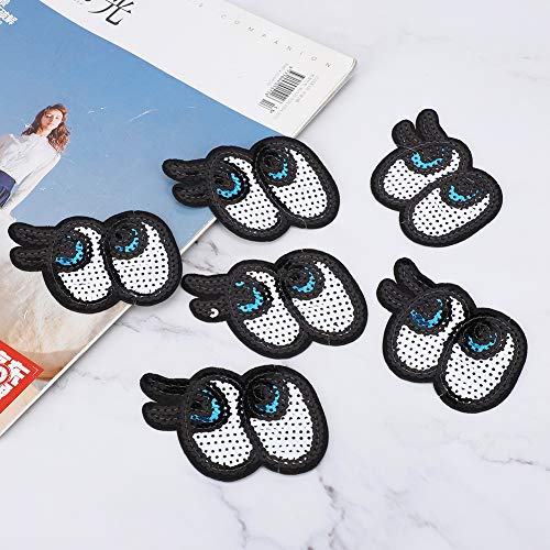 BAOFUYA Honeybee Patch, Reparatur und Dekoration Kleidung, DIY-Aufkleber für Kleidung, Pailletten-Stoffapplikation, Reparatur von T-Shirt, Verlängerung der Lebensdauer der (Pailletten doppelte Augen) von BAOFUYA