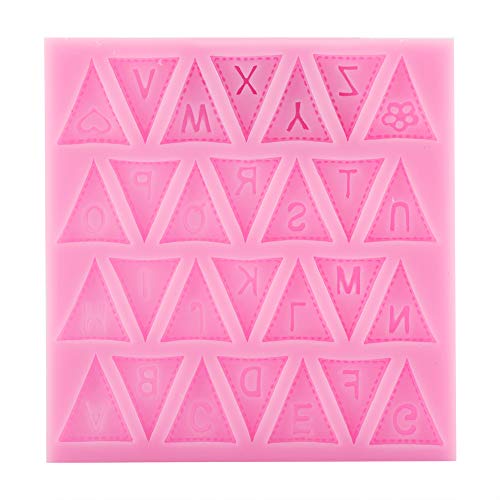 BAOFUYA Silikon Schokolade Kreativer Schimmel Kreatives Buchstaben Flagge Kuchen Dekorationstool für Fondant Back Rosa 10,4 Cm * 10,9 Cm * 0,7 für Kochbegeisterte von BAOFUYA
