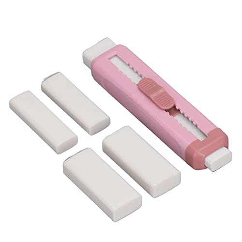 Einziehbarer Radiergummi für Schüler, Tragbarer Pushpull -Doppelgummist mit ABS -Design, Schnallen und Penslot, Leichtes und Einstellbares, Dünnem Dickem Kopfdurchmesser, Geeignet für (Rosenate) von BAOFUYA