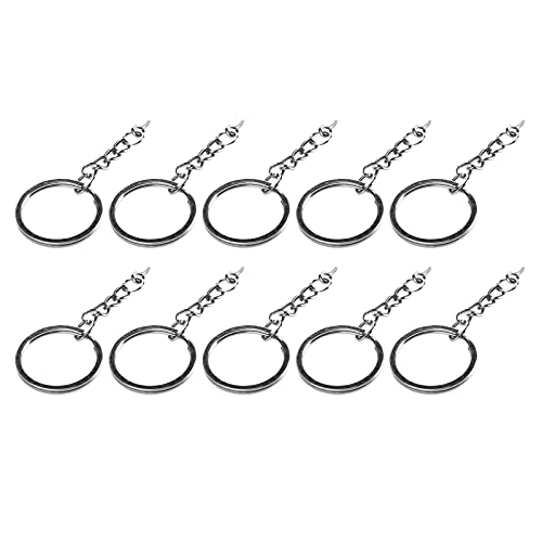 Metallschlüsselringkette Augenschraube 10pcs, Ausgezeichnetes Material, Exquisites Design, Farbenfrohe Optionen, Tragbares Zubehör, All-in-One-Schlüsselring (φ25mm 【10 Teile】) von BAOFUYA