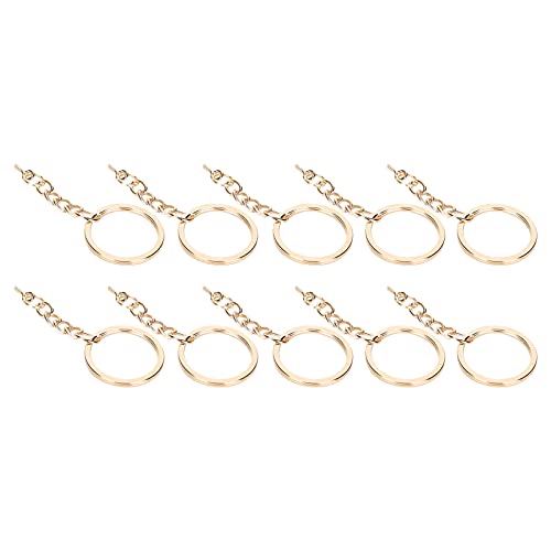 Metallschlüsselringkette Augenschraube 10pcs, Ausgezeichnetes Material, Exquisites Design, Farbenfrohe Optionen, Tragbares Zubehör, All-in-One-Schlüsselring (φ25mm 【10 Teile】) von BAOFUYA