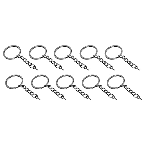 Metallschlüsselringkette Augenschraube 10pcs, Ausgezeichnetes Material, Exquisites Design, Farbenfrohe Optionen, Tragbares Zubehör, All-in-One-Schlüsselring (φ28mm 【10 Teile】) von BAOFUYA