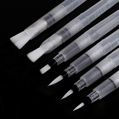 Set mit Großer Kapazität des Wasserbürste, 6 Verschiedene Tipps für Kunst, Nachfüllbarer Pinsel Zum Zeichnen, Malerei, Illustration, Weißer Transparent, Einfach zu Bedienen ohne Chaos, Ideal für Set mit Großer Kapazität des Wasserbürste, 6 Verschiedene Tipps für Kunst, Nachfüllbarer Pinsel Zum Zeichnen, Malerei, Illustration, Weißer Transparent, Einfach zu Bedienen ohne Chaos, Ideal für von BAOFUYA