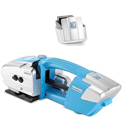 BAOSHISHAN Umreifungsgerät Elektrische Umreifungsmaschine 13-16mm Schweißbandmaschine Akku Automatische Bandverpackungsmaschine für PP/PET (Hellblau) von BAOSHISHAN