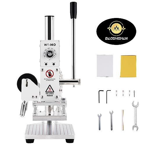 BAOSHISHAN Heißfolienprägemaschine 8 cm x 10 cm Heißprägemaschine Leder Prägungmaschine Manuelle Leder PVC Drucker 220 V von BAOSHISHAN