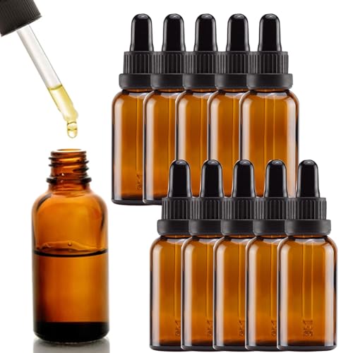 BAOSROY Apothekerflasche,Pipettenflasche,Pipettenflasche Glas,Apothekerflasche Braun,Apothekerflasche Pipette,Pipettenflasche Braunglas,Mini Pipettenflasche,für Ätherische Öl,Parfümöle (10x50ml) von BAOSROY