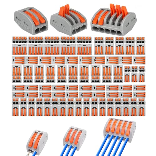 Kabelverbinder Kabelklemmen Elektro,110pcs Verbindungsklemmen Klemme,Kabelverbinder,Klemme mit Betätigungshebel,Lüsterklemmen,Verbindungsklemme Kombiniert Werden für Feste Kabe 2-3-5 Leiter Kabelverbinder Kabelklemmen Elektro,110pcs Verbindungsklemmen Klemme,Kabelverbinder,Klemme mit Betätigungshebel,Lüsterklemmen,Verbindungsklemme Kombiniert Werden für Feste Kabe 2-3-5 Leiter von BAOSROY