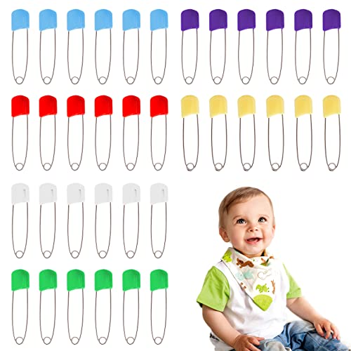 Sicherheitsnadeln,Baby Sicherheitsnadeln,Mini Sicherheitsnadeln,Windelstifte,Windelnadeln,Sicherheitsnadeln Kindersicher,Geeignet für Speicheltücher,Windeln und Kleidung,Mehrfarbig (36) von BAOSROY