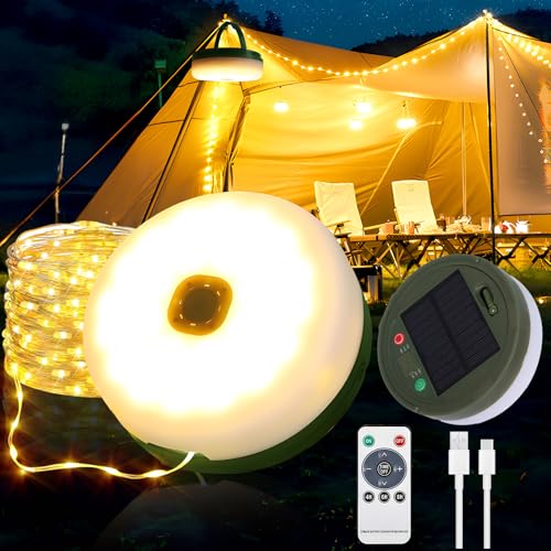 BARAKYEG Solar Camping Lichterkette Aufrollbar,10M Wasserdichte Camping Lichterkette Außen, 8 Beleuchtungsmodi,2000mAh,USB Wiederaufladbare,Campinglampe für Camping,Garten und Wandern,Zelt Camping BARAKYEG Solar Camping Lichterkette Aufrollbar,10M Wasserdichte Camping Lichterkette Außen, 8 Beleuchtungsmodi,2000mAh,USB Wiederaufladbare,Campinglampe für Camping,Garten und Wandern,Zelt Camping von BARAKYEG