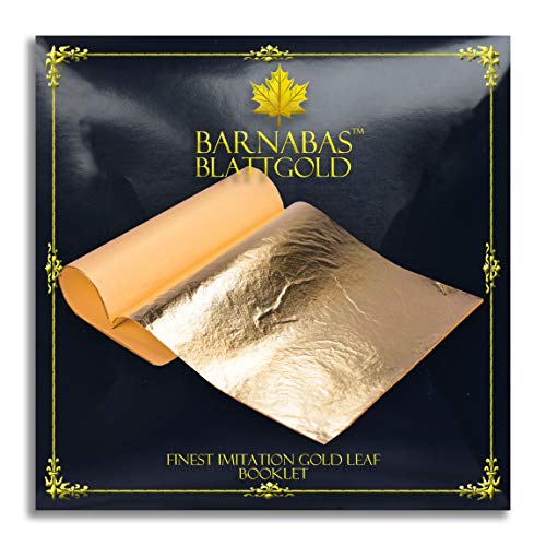 Barnabas Goldimitat Blatt, 14 X 14cm, Booklet der 25 Blätter von BARNABAS BLATTGOLD