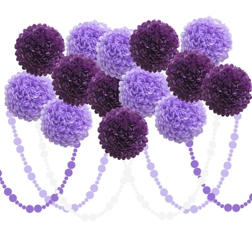 Lila Abschluss-Party-Dekoration – bunte Papierblumen, Pompons, Wanddekorationen für Geburtstage, Braut- oder Babypartys, Hochzeiten, Outdoor-Dekoration Lila Abschluss-Party-Dekoration – bunte Papierblumen, Pompons, Wanddekorationen für Geburtstage, Braut- oder Babypartys, Hochzeiten, Outdoor-Dekoration von BARTHEW