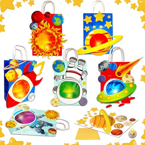 6 Laternen Bastelset für Kinder, Laterne St Martin mit Transparentpapier und Doppelseitiger Kleber und LED-Perlen, Laterne Basteln für Mädchen und Jungen, Ideal Geburtstag für Kinder - Weltraum 6 Laternen Bastelset für Kinder, Laterne St Martin mit Transparentpapier und Doppelseitiger Kleber und LED-Perlen, Laterne Basteln für Mädchen und Jungen, Ideal Geburtstag für Kinder - Weltraum von BARVERE