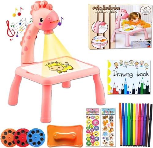 BARVERE Projektor Zeichentisch Kinder, Rosa Maltafel Kinder ab 2 jahre, Tischplatte Smart Projektor Staffelei Kinder, Trace and Draw Projector Zeichenbrett, Maltisch für Kinder BARVERE Projektor Zeichentisch Kinder, Rosa Maltafel Kinder ab 2 jahre, Tischplatte Smart Projektor Staffelei Kinder, Trace and Draw Projector Zeichenbrett, Maltisch für Kinder von BARVERE