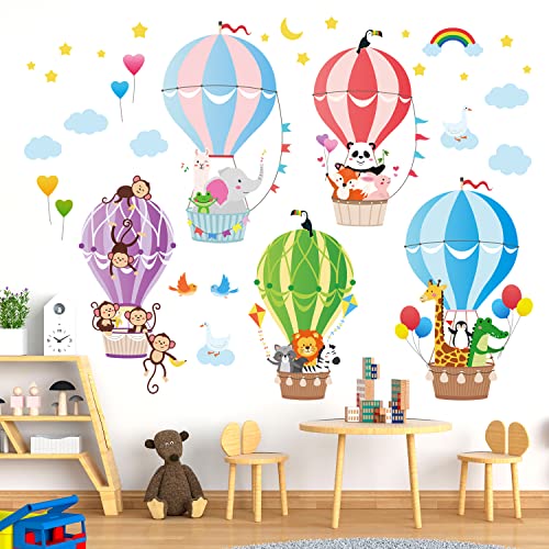BASHOM BS-104 Tiere in Heißluftballons Wandaufkleber Wandtattoo für Kinder Elefant Giraffe Affe abnehmbar für Kinderzimmer Schlafzimmer Wohnzimmer Spielzimmer BASHOM BS-104 Tiere in Heißluftballons Wandaufkleber Wandtattoo für Kinder Elefant Giraffe Affe abnehmbar für Kinderzimmer Schlafzimmer Wohnzimmer Spielzimmer von BASHOM