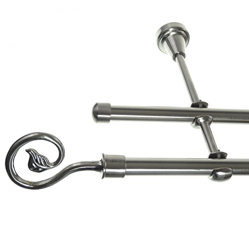 BASIT Gardinenstange 2 läufig 320 cm lang I Ø 16 mm I Vorgangstange doppelläufig Wandmontage in Edelstahl Look Set Metall I 120-600cm wählbar H24 BASIT Gardinenstange 2 läufig 320 cm lang I Ø 16 mm I Vorgangstange doppelläufig Wandmontage in Edelstahl Look Set Metall I 120-600cm wählbar H24 von BASIT