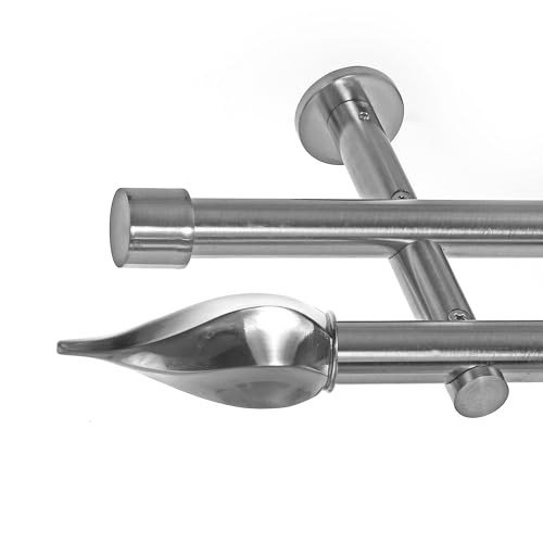 BASIT Gardinenstange 2 läufig 400cm lang Edelstahl Look I Gardinenstange doppelläufig Wandmontage Ø19mm mit Zylinder I In 120-600cm verfügbar H29 BASIT Gardinenstange 2 läufig 400cm lang Edelstahl Look I Gardinenstange doppelläufig Wandmontage Ø19mm mit Zylinder I In 120-600cm verfügbar H29 von BASIT