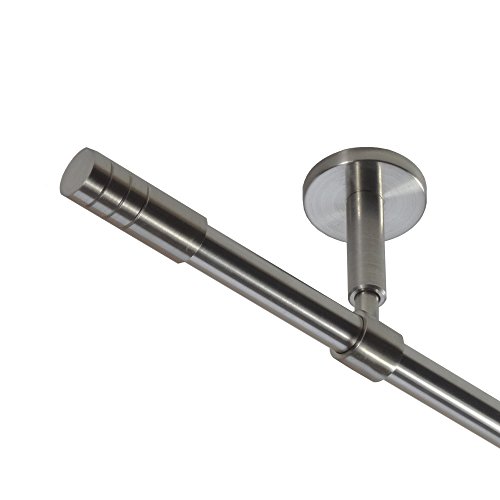 BASIT Gardinenstange Deckenmontage 1 läufig 360 cm lang Edelstahl Look Set Metall I 1-läufige Vorhangstange Deckenmontage Ø16mm I 120-600cm wählbar D11 BASIT Gardinenstange Deckenmontage 1 läufig 360 cm lang Edelstahl Look Set Metall I 1-läufige Vorhangstange Deckenmontage Ø16mm I 120-600cm wählbar D11 von BASIT