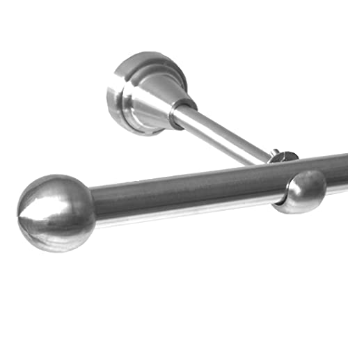 BASIT Gardinenstange mit Wandhalterung 140 cm lang Edelstahl Look im Set I 1-läufige Gardinenstange Wandmontage Ø16mm I In 120-600 cm verfügbar BASIT Gardinenstange mit Wandhalterung 140 cm lang Edelstahl Look im Set I 1-läufige Gardinenstange Wandmontage Ø16mm I In 120-600 cm verfügbar von BASIT