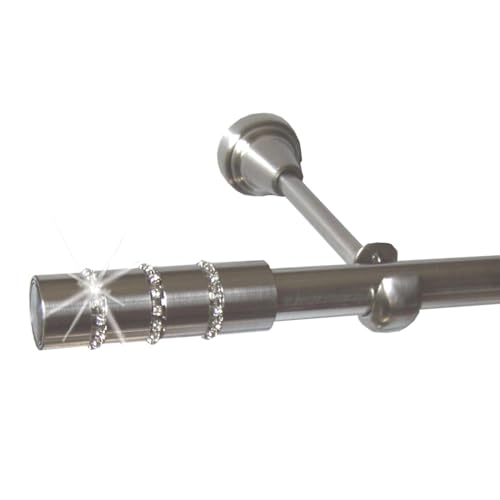 BASIT Gardinenstange mit Wandhalterung 160 cm lang Edelstahl Look im Set 1-läufige Gardinenstange Wandmontage - Deckenmontage Ø19mm Metall I 120-600 cm verfügbar H18 BASIT Gardinenstange mit Wandhalterung 160 cm lang Edelstahl Look im Set 1-läufige Gardinenstange Wandmontage - Deckenmontage Ø19mm Metall I 120-600 cm verfügbar H18 von BASIT