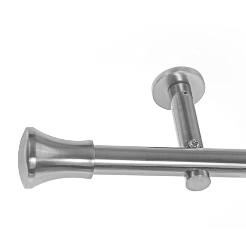 BASIT Gardinenstange mit Wandhalterung 280 cm lang Edelstahl Look im Set 1-läufige Gardinenstange Wandmontage Ø19mm Metall I 120-600 cm verfügbar H19 BASIT Gardinenstange mit Wandhalterung 280 cm lang Edelstahl Look im Set 1-läufige Gardinenstange Wandmontage Ø19mm Metall I 120-600 cm verfügbar H19 von BASIT