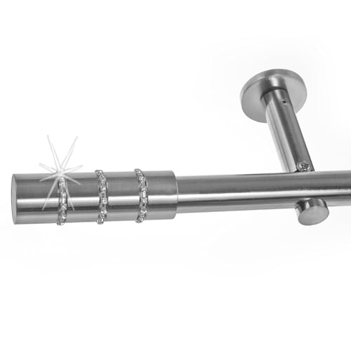 BASIT Gardinenstange mit Wandhalterung 280 cm lang Edelstahl Look im Set 1-läufige Gardinenstange Wandmontage Ø19mm Metall I 120-600 cm verfügbar H19 BASIT Gardinenstange mit Wandhalterung 280 cm lang Edelstahl Look im Set 1-läufige Gardinenstange Wandmontage Ø19mm Metall I 120-600 cm verfügbar H19 von BASIT