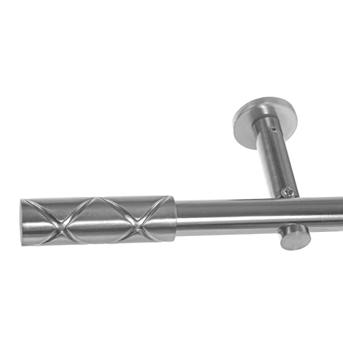 BASIT Gardinenstange mit Wandhalterung 280 cm lang Edelstahl Look im Set 1-läufige Gardinenstange Wandmontage Ø19mm Metall I 120-600 cm verfügbar H19 BASIT Gardinenstange mit Wandhalterung 280 cm lang Edelstahl Look im Set 1-läufige Gardinenstange Wandmontage Ø19mm Metall I 120-600 cm verfügbar H19 von BASIT