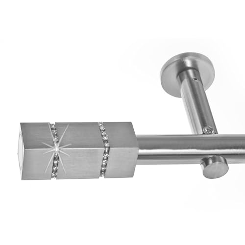 BASIT Gardinenstange mit Wandhalterung 320 cm lang Edelstahl Look im Set 1-läufige Gardinenstange Wandmontage Ø19mm Metall I 120-600 cm verfügbar H19 BASIT Gardinenstange mit Wandhalterung 320 cm lang Edelstahl Look im Set 1-läufige Gardinenstange Wandmontage Ø19mm Metall I 120-600 cm verfügbar H19 von BASIT
