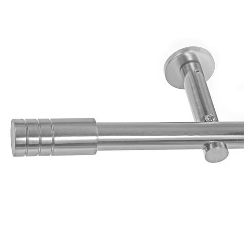 BASIT Gardinenstange mit Wandhalterung 360 cm lang Edelstahl Look im Set 1-läufige Gardinenstange Wandmontage Ø19mm Metall I 120-600 cm verfügbar H19 BASIT Gardinenstange mit Wandhalterung 360 cm lang Edelstahl Look im Set 1-läufige Gardinenstange Wandmontage Ø19mm Metall I 120-600 cm verfügbar H19 von BASIT