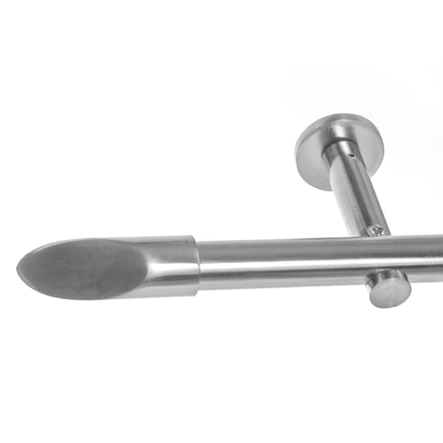 BASIT Gardinenstange mit Wandhalterung 360 cm lang Edelstahl Look im Set 1-läufige Gardinenstange Wandmontage Ø19mm Metall I 120-600 cm verfügbar H19 BASIT Gardinenstange mit Wandhalterung 360 cm lang Edelstahl Look im Set 1-läufige Gardinenstange Wandmontage Ø19mm Metall I 120-600 cm verfügbar H19 von BASIT