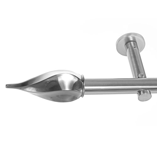 BASIT Gardinenstange mit Wandhalterung 400 cm lang Edelstahl Look im Set 1-läufige Gardinenstange Wandmontage Ø19mm Metall I 120-600 cm verfügbar H19 BASIT Gardinenstange mit Wandhalterung 400 cm lang Edelstahl Look im Set 1-läufige Gardinenstange Wandmontage Ø19mm Metall I 120-600 cm verfügbar H19 von BASIT
