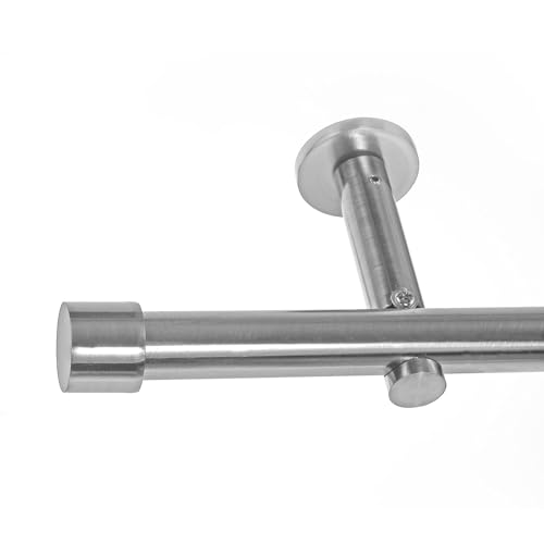 BASIT Gardinenstange mit Wandhalterung 480 cm lang Edelstahl Look im Set 1-läufige Gardinenstange Wandmontage Ø19mm Metall I 120-480 cm verfügbar H19 BASIT Gardinenstange mit Wandhalterung 480 cm lang Edelstahl Look im Set 1-läufige Gardinenstange Wandmontage Ø19mm Metall I 120-480 cm verfügbar H19 von BASIT