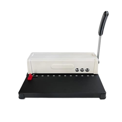 Bindegerät, Bindemaschine for Stanzen von 12 Blättern, 10 Löchern, arbeitssparend, rutschfeste Fußpolster, quadratische Löcher for Büroverträge, Privatdateien von BASSFLY