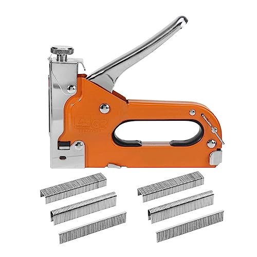 Nagelpistole, 3 In 1 Hefter Nagelpistole Tacker Nagler Polster Fix Möbel Werkzeug Holzrahmen Hefter Edelstahl Handwerkzeug 600 Stücke Nagel für Werkstatt und Haus(3 in 1 600PCS) von BASSFLY