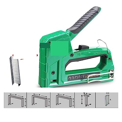 Nagelpistole, Heavy Duty Tacker for DIY Home Dekoration Möbel Hefter Niet Werkzeug Manuelle Nagel Pistole mit 2000 Heftklammern Nagler für Werkstatt und Haus(LA148105) von BASSFLY
