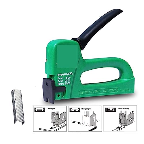 Nagelpistole, Heavy Duty Tacker for DIY Home Dekoration Möbel Hefter Niet Werkzeug Manuelle Nagel Pistole mit 2000 Heftklammern Nagler für Werkstatt und Haus(LA148203) von BASSFLY